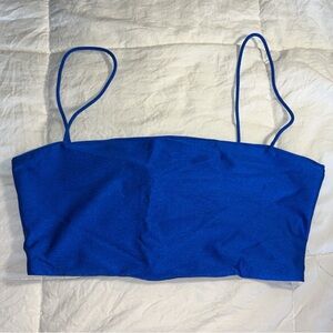 Bright Blue SHEIN Cropped Rave Shirt